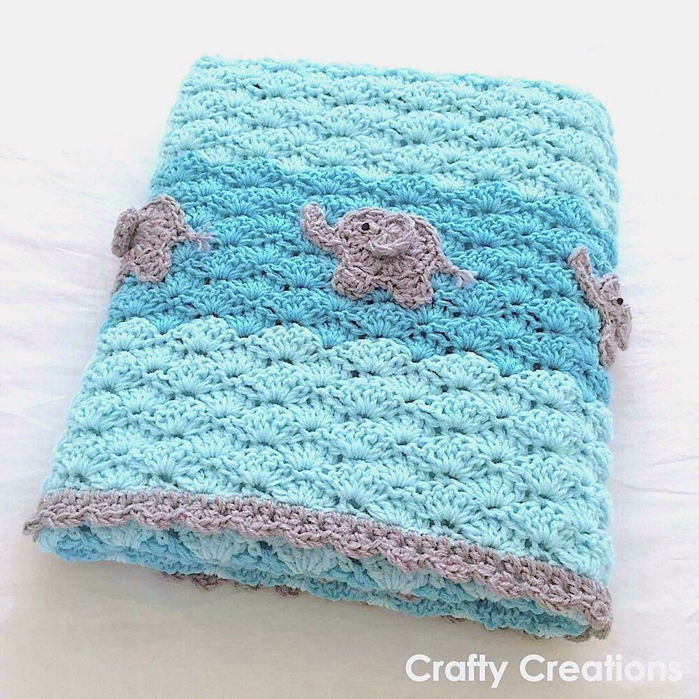 Elephant Baby Blanket Crochet Pattern By Crafty Creations LoveCrafts  - Free Crochet Elephant Baby Blanket Pattern