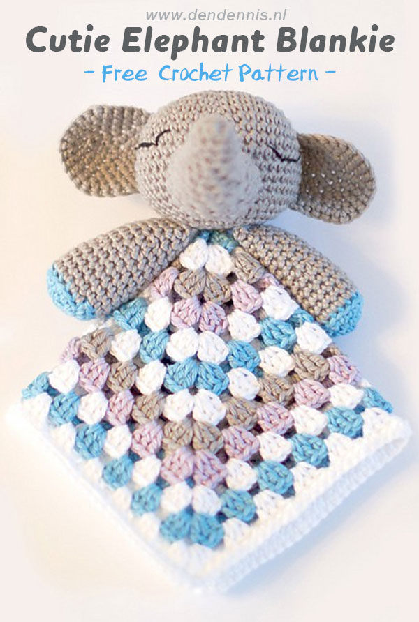 Elephant Baby Lovey Blanket Crochet Free Pattern And Paid - Elephant Lovey Blanket Crochet Pattern