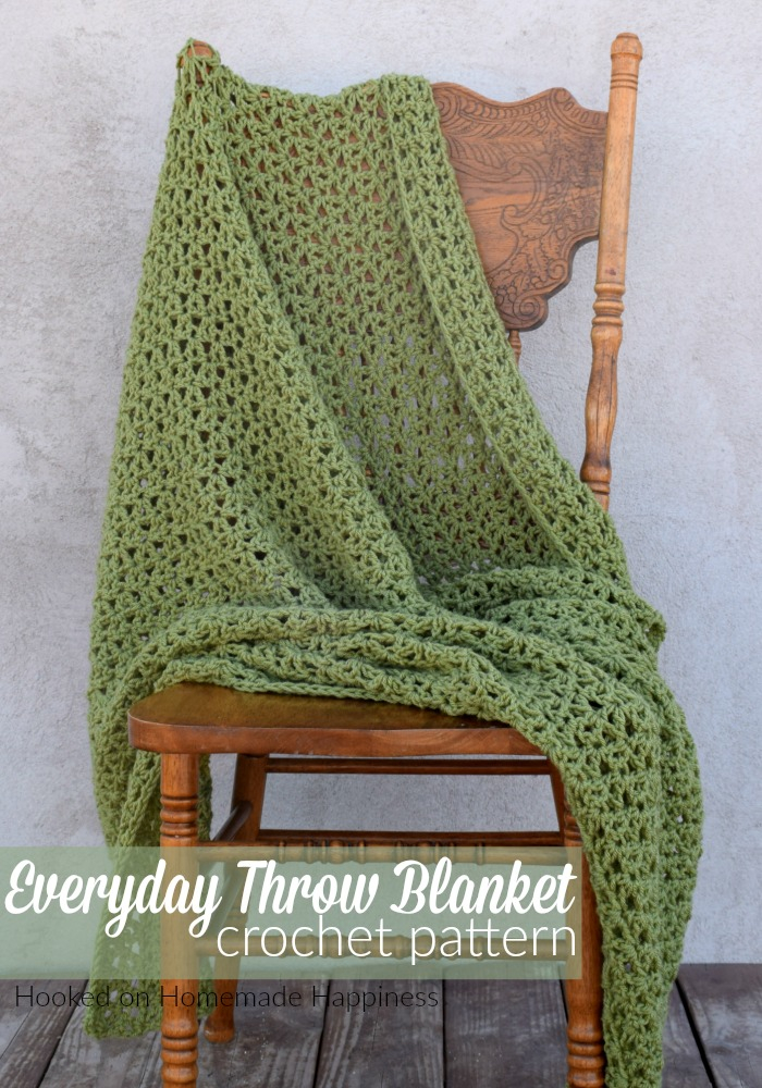 Everyday Throw Blanket Crochet Pattern Hooked On Homemade Happiness - Couch Throw Blanket Crochet Pattern