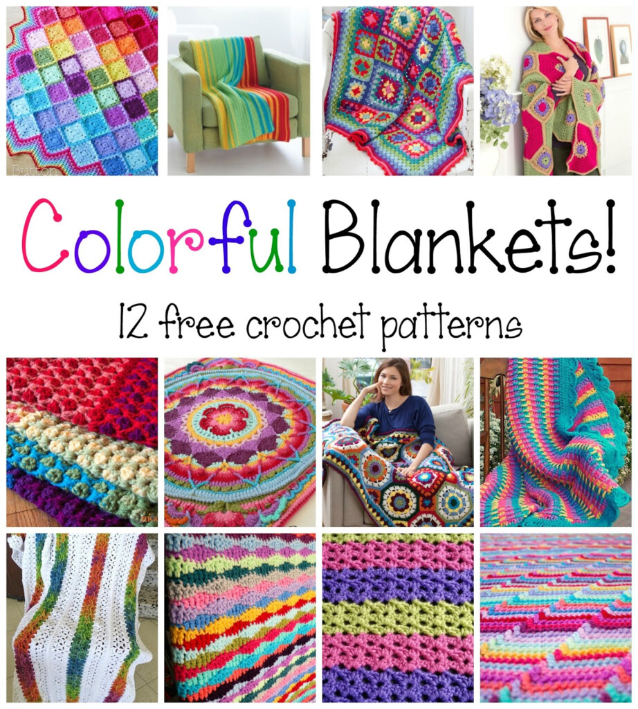 Fiber Flux Colorful Blankets 12 Free Crochet Patterns  - Colorful Crochet Blanket Pattern Free