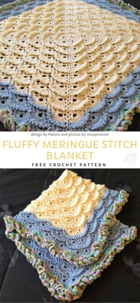 Fluffy Meringue Blanket Ideas Yellow And Blue Always Look Beautiful  - Fluffy Meringue Crochet Blanket Pattern