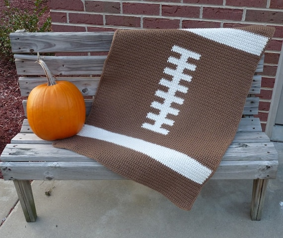 Football Baby Blanket Crochet PATTERN INSTANT DOWNLOAD Etsy - Football Crochet Blanket Pattern