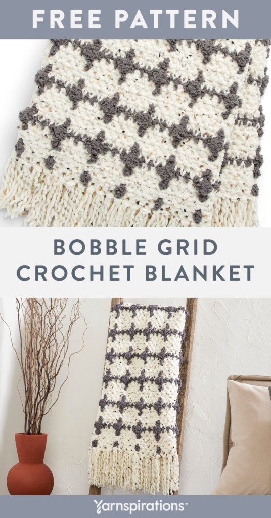 Free Bernat Bobble Grid Crochet Blanket Pattern Yarnspirations  - Free Crochet Bobble Blanket Pattern