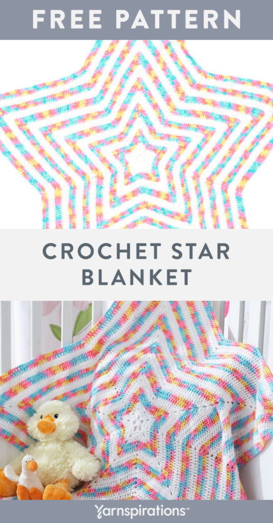 Free Bernat Star Crochet Blanket Pattern Yarnspirations Crochet  - Rainbow Star Blanket Crochet Pattern