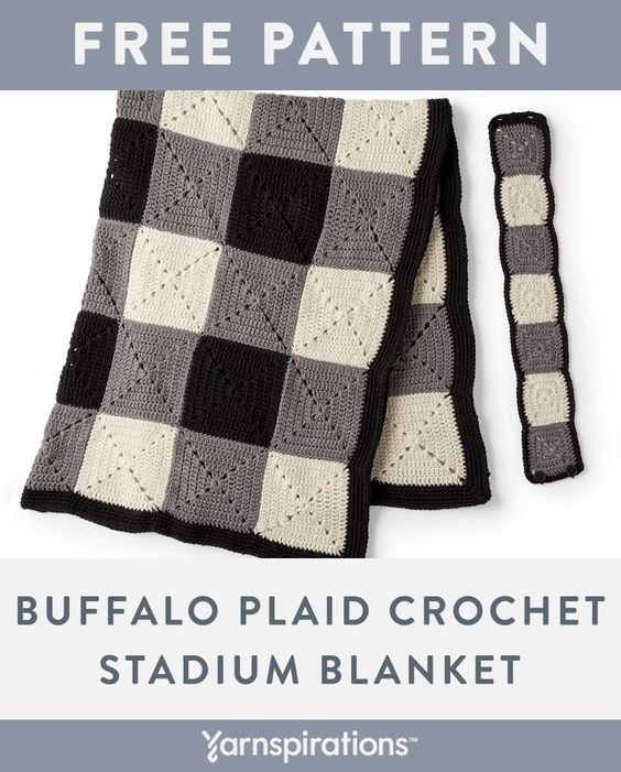 Free Buffalo Plaid Crochet Stadium Blanket Pattern Plaid Crochet  - Stadium Blanket Crochet Pattern