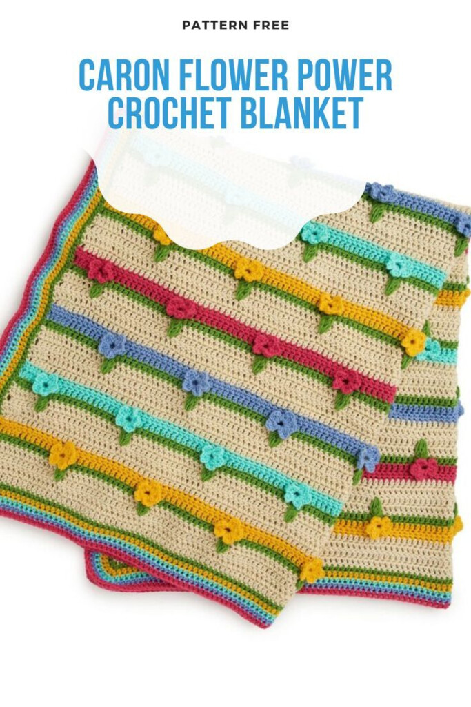 Free Crochet Pattern Crochet Patterns Caron Crochet Clothes  - Flower Power Crochet Blanket Pattern