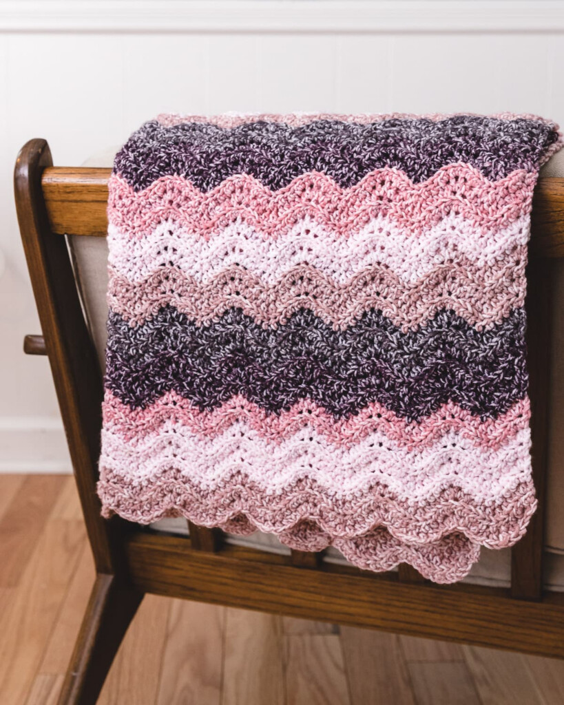 Free Crochet Ripple Baby Blanket Pattern Sarah Maker - Easy Ripple Blanket Crochet Pattern