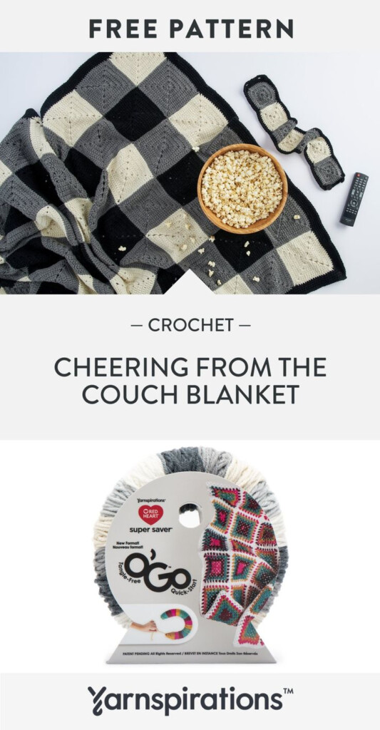Free Easy Red Heart Buffalo Plaid Stadium Blanket Crochet Pattern - Stadium Blanket Crochet Pattern