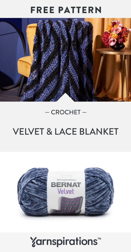 Free Velvet Lace Crochet Blanket Pattern Using Bernat Velvet Yarn  - Velvet Blanket Crochet Pattern