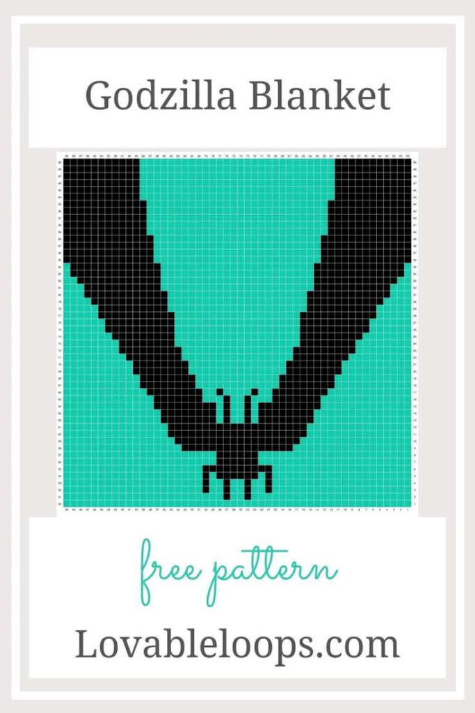 Godzilla King Of The Monsters Blanket Crochet Godzilla Throw Blanket  - Godzilla Crochet Blanket Pattern