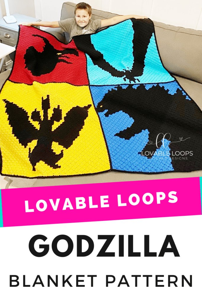 Godzilla King Of The Monsters Blanket Crochet Pattern Godzilla Rodan  - Godzilla Crochet Blanket Pattern