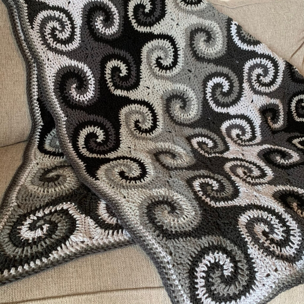 Granny Spiral Crochet Blanket Pattern Rainbow Galaxy Blanket Etsy - Spiral Crochet Blanket Pattern