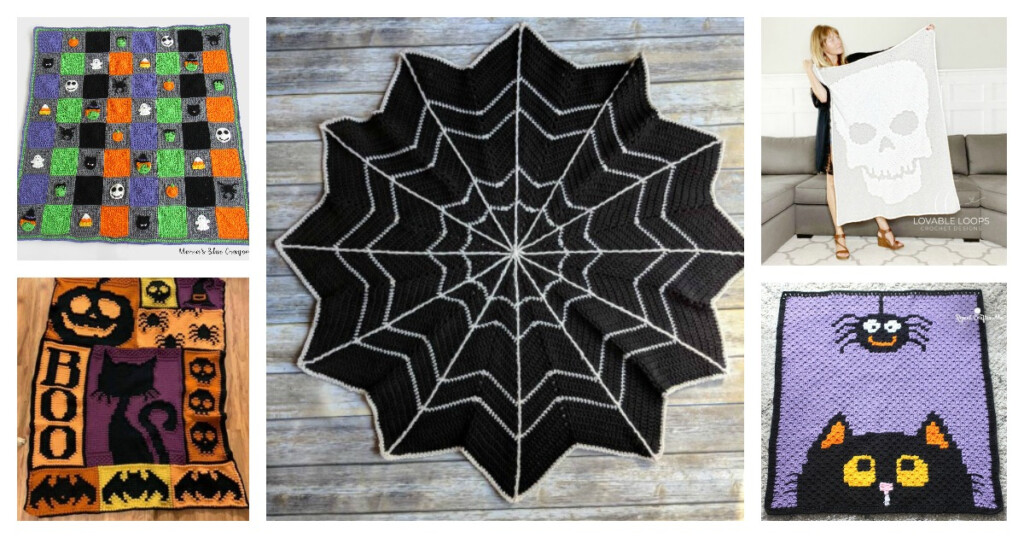 Halloween Blanket Free Crochet Pattern And Paid Cool Creativities - Halloween Blanket Crochet Pattern
