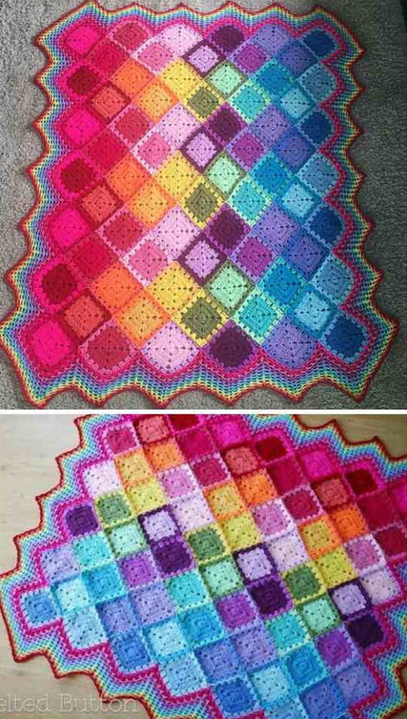 Happy Harlequin Blanket Free Pattern Weave Free Crochet Knitting  - Harlequin Blanket Crochet Pattern
