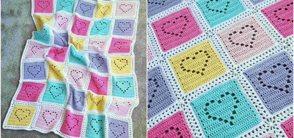 Heart Crochet Blanket Pattern Baby Hearts Patterns Afghan Afghans  - Crochet Heart Pattern Blanket