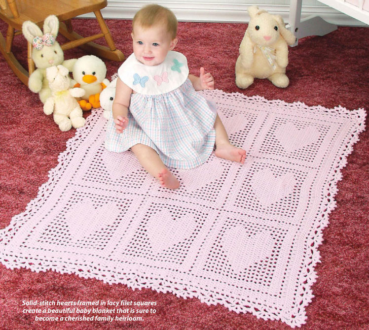 Heart Motif Baby Blanket Crochet Crochet Kingdom - Crochet Pattern Heart Blanket
