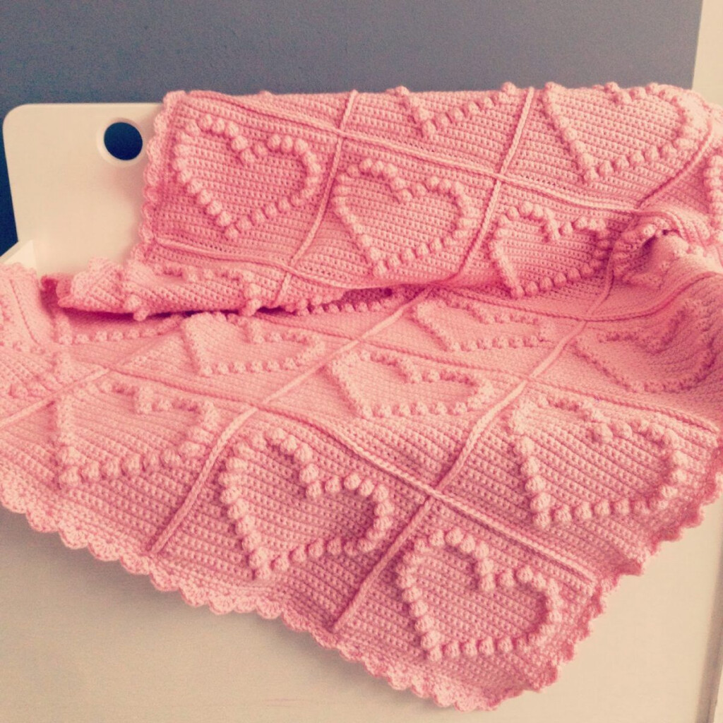 Heart Pattern Crochet Blanket - Love Heart Crochet Blanket Pattern