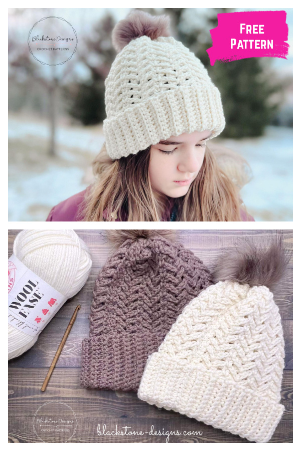 Herringbone Hat Free Crochet Pattern - Herringbone Crochet Blanket Free Pattern