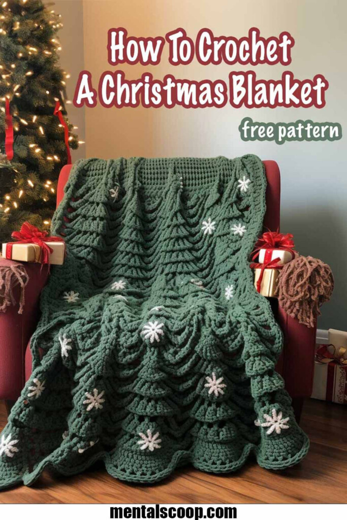 How To Crochet A Christmas Blanket In 2024 Crochet Xmas Christmas  - Christmas Crochet Blanket Pattern Free