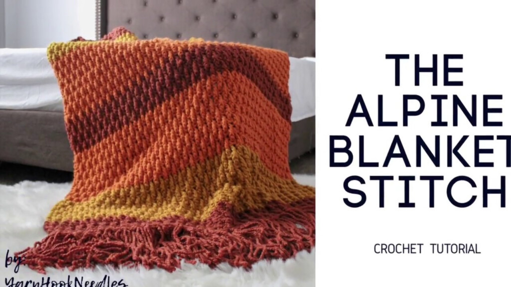 How To Crochet The Alpine Blanket Stitch Crochet Blanket Pattern  - Crochet Alpine Stitch Blanket Pattern
