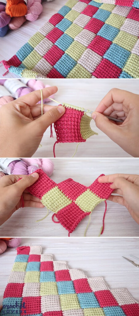 How To Crochet Tunisian Entrelac Stitch Blanket Tunisian Crochet  - Tunisian Crochet Blanket Patterns