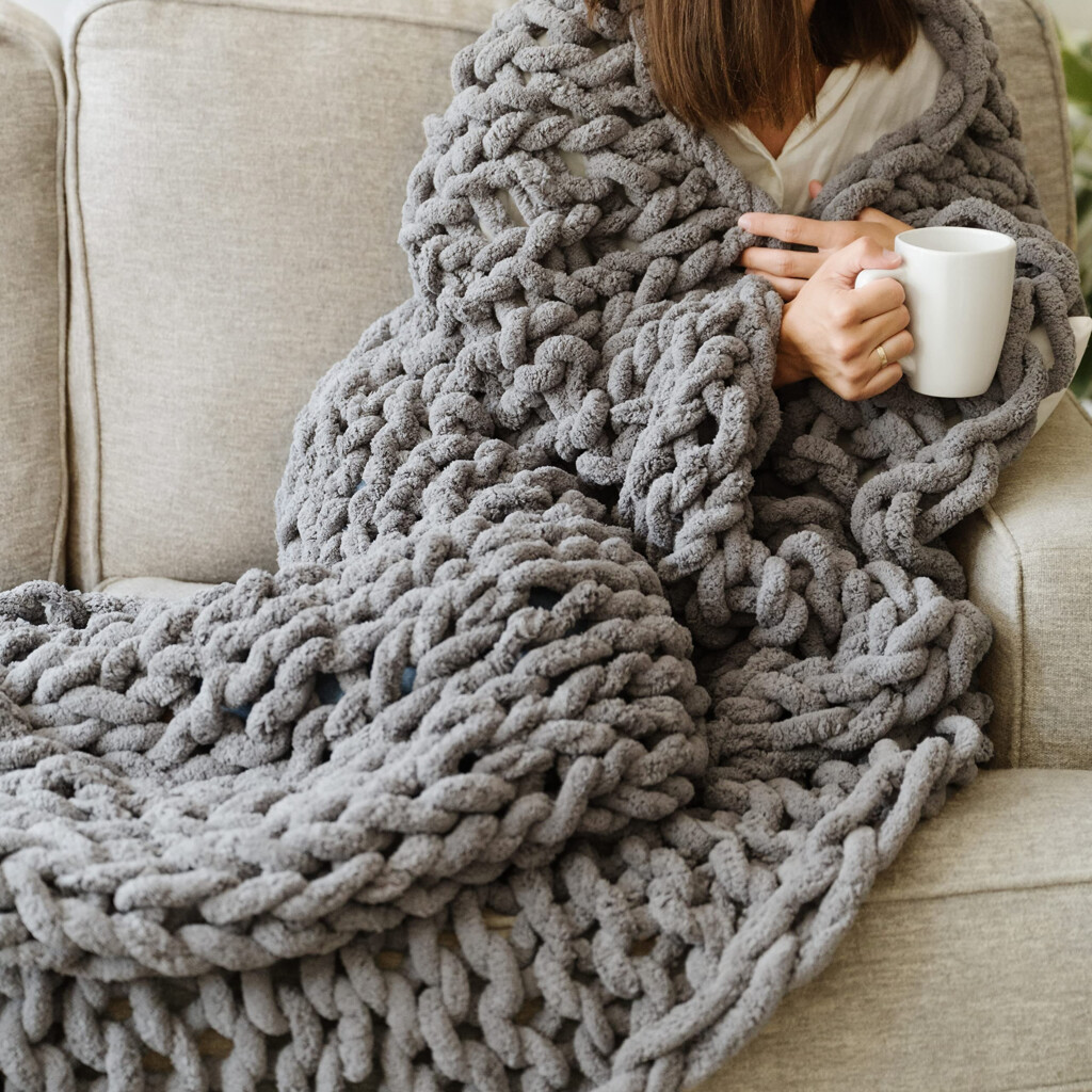 How To Make A Hand Crochet Chunky Blanket Atelier yuwa ciao jp - Chunky Crochet Throw Blanket Pattern