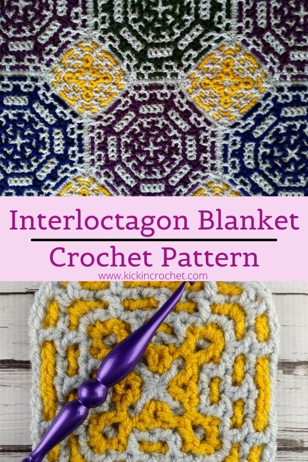 Interloctagon Blanket Crochet Pattern Kickin Crochet - Octagon Crochet Blanket Pattern