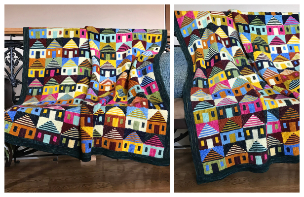 Knit Safe At Home Blanket Knitting Pattern Knitting Pattern - Safe At Home Blanket Crochet Pattern