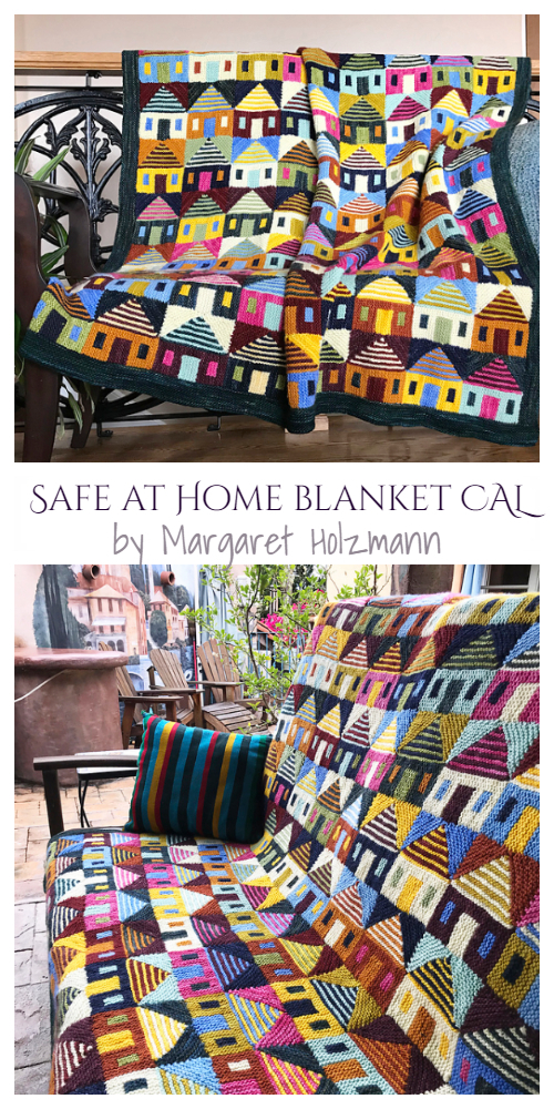 Knit Safe At Home Blanket Knitting Pattern Knitting Pattern - Safe At Home Blanket Crochet Pattern