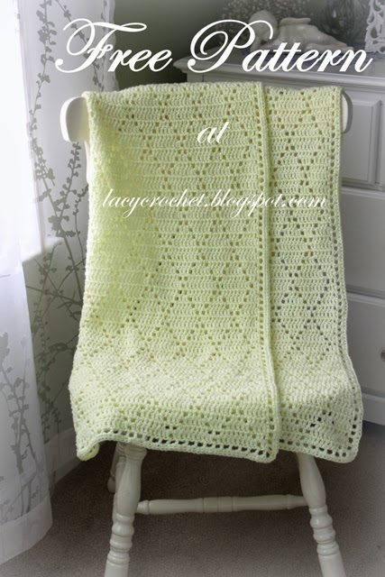 Lacy Crochet Diamond Stitch Baby Blanket Free Pattern - Crochet Blanket Diamond Pattern