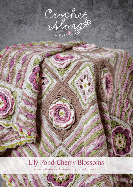Lily Pond Cherry Blossoms Blanket Crochet Pattern Download Printable  - Lily Pond Crochet Blanket Pattern