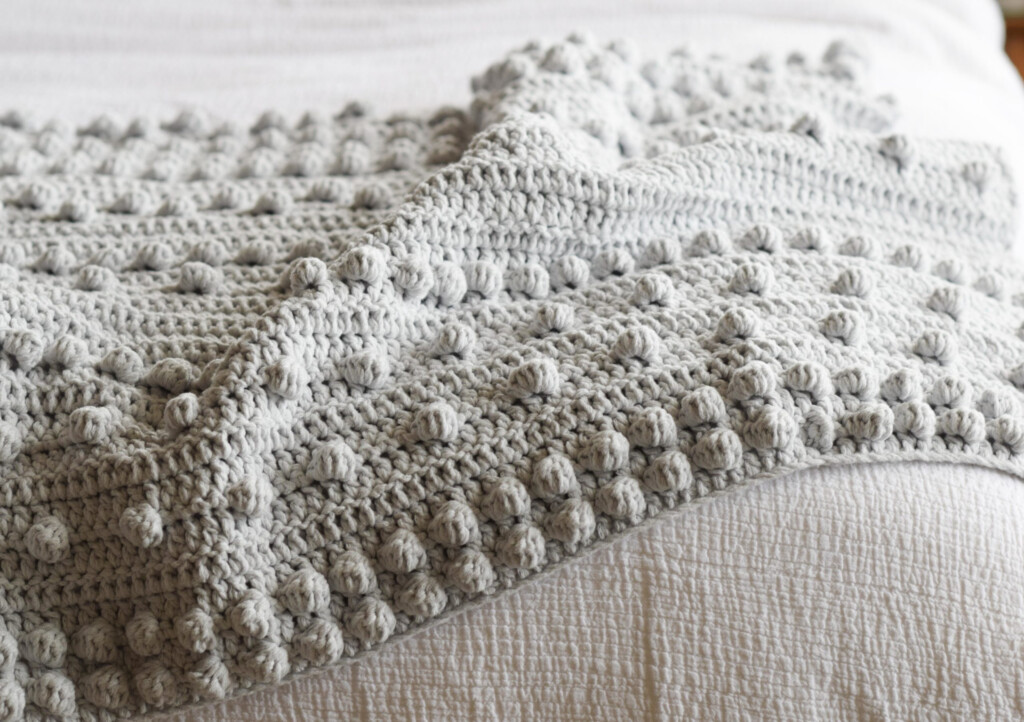 Luxe Bobbles Crochet Throw Blanket Pattern Mama In A Stitch - Simple Crochet Throw Blanket Pattern