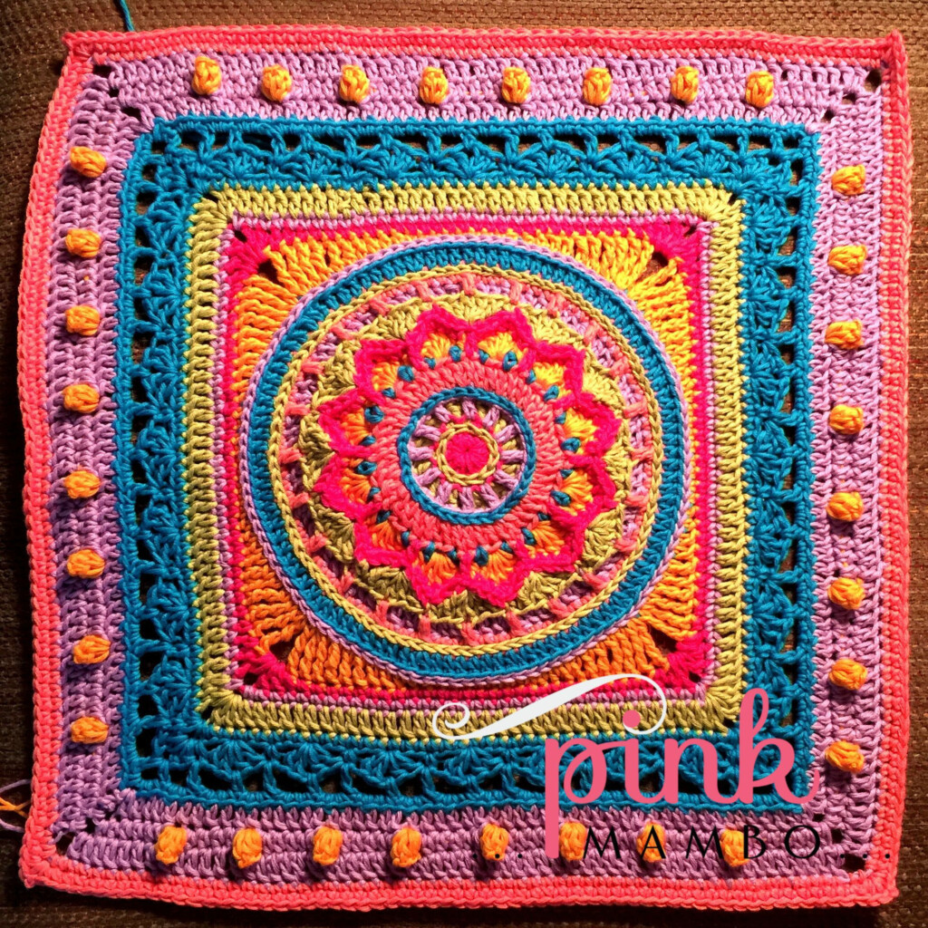Mandala Granny Square Crochet Pattern - Crochet Mandala Square Blanket Pattern