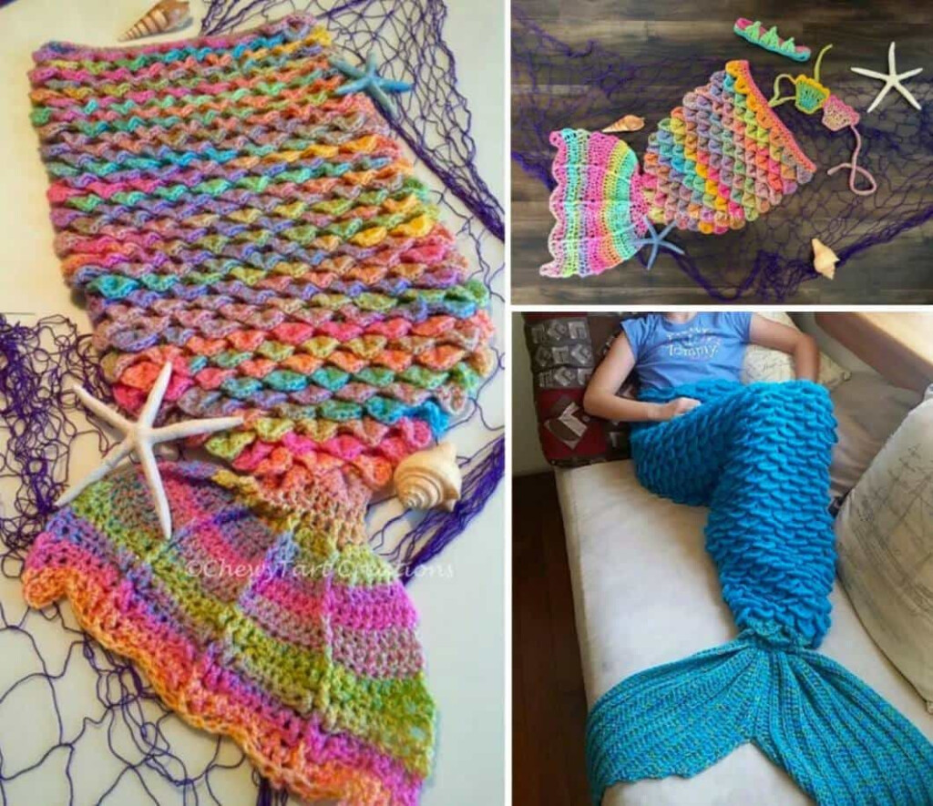 Mermaid Blanket Crochet Pattern Free Make This Adorable Little Mermaid  - Crochet Mermaid Blanket Free Pattern