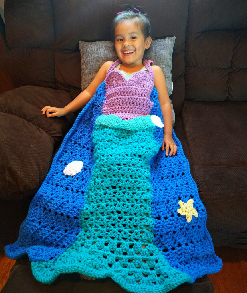Mermaid Tail Blanket Crochet Pattern Printable Templates Free - Crochet Mermaid Blanket Free Pattern
