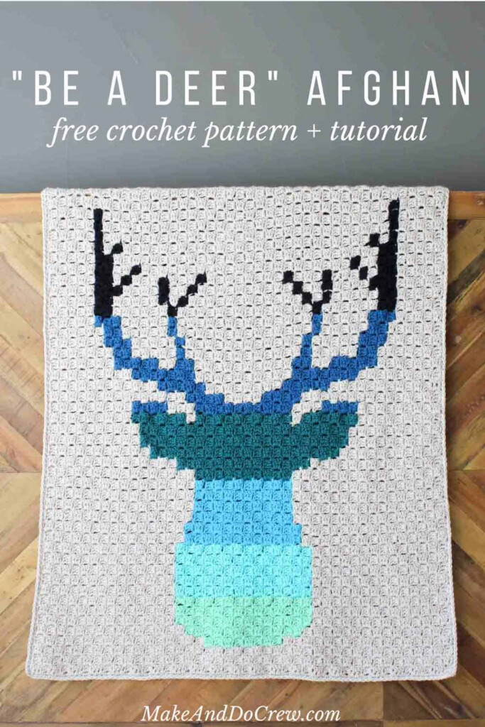 Modern Corner To Corner Crochet Deer Afghan Free Pattern - Crochet Blanket Graph Pattern