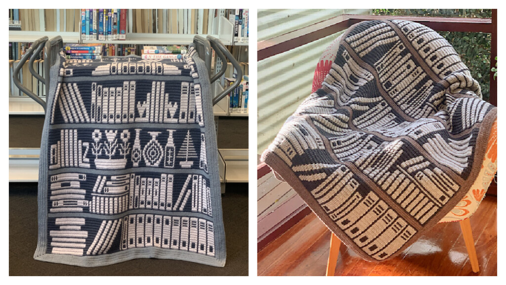 Mosaic Bookcase Throw Blanket Crochet Patterns DIY Magazine - Mosaic Crochet Blanket Patterns Free