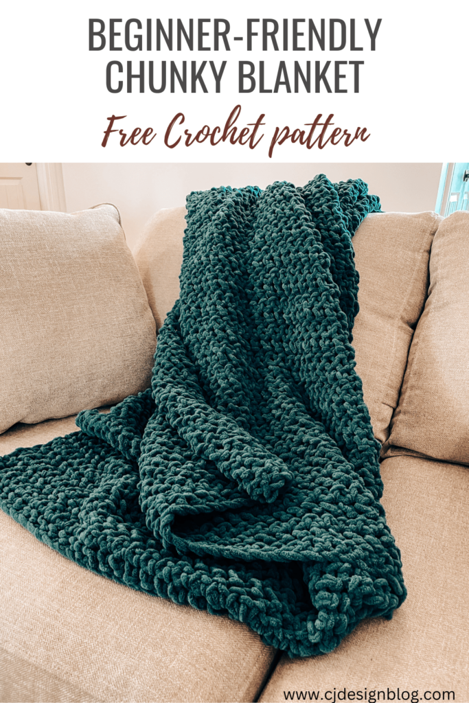 Movie Nights Throw Easy Chunky Crochet Blanket CJ Design Blog  - Crochet A Blanket Pattern