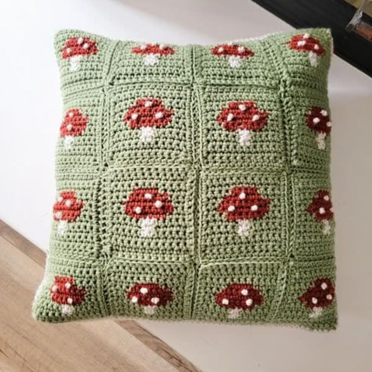 Mushroom Crochet Pattern Granny Square Cottagecore Mushroom Square  - Mushroom Crochet Blanket Pattern