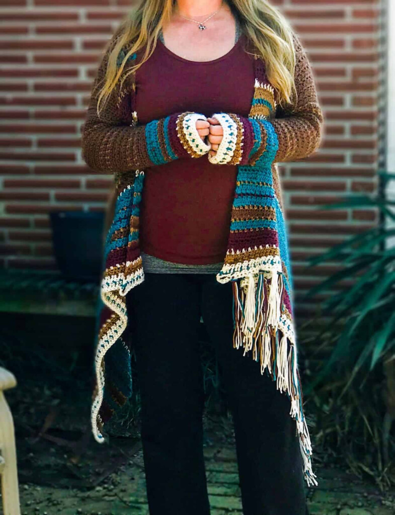 Navajo Inspired Blanket Cardigan Free Crochet Pattern Beginner  - Crochet Navajo Blanket Pattern