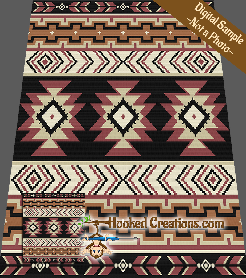 Navajo Inspired SC Single Crochet Full W Drape Sized Blanket  - Annie's Crochet Indian Blanket Free Pattern