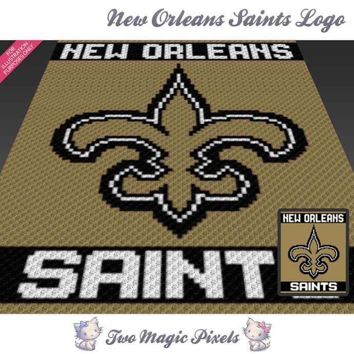 New Orleans Saints Logo Crochet Blanket Pattern C2c Cross Stitch  - New Orleans Saints Crochet Blanket Pattern