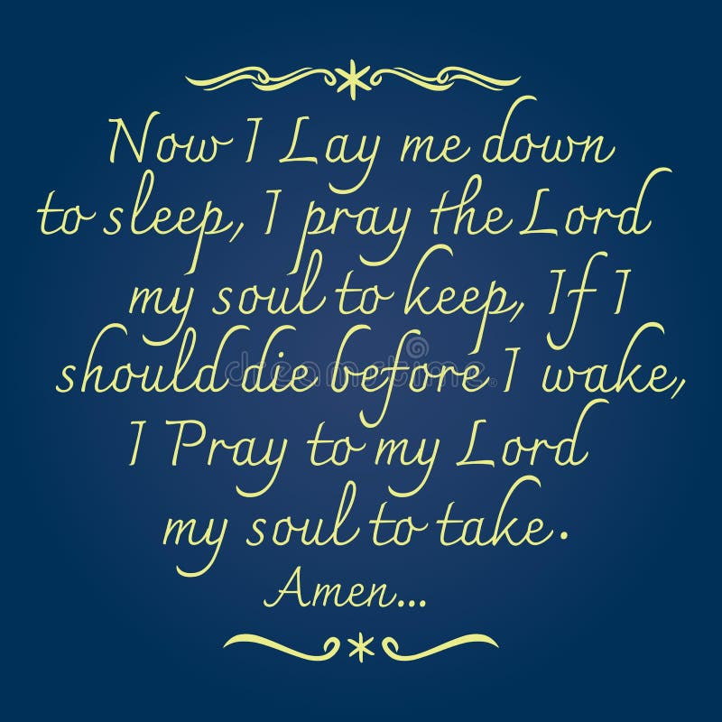 Now I Lay Me Down To Sleep Prayer Bible Verse Stock Vector  - Now I Lay Me Down To Sleep Crochet Blanket Pattern