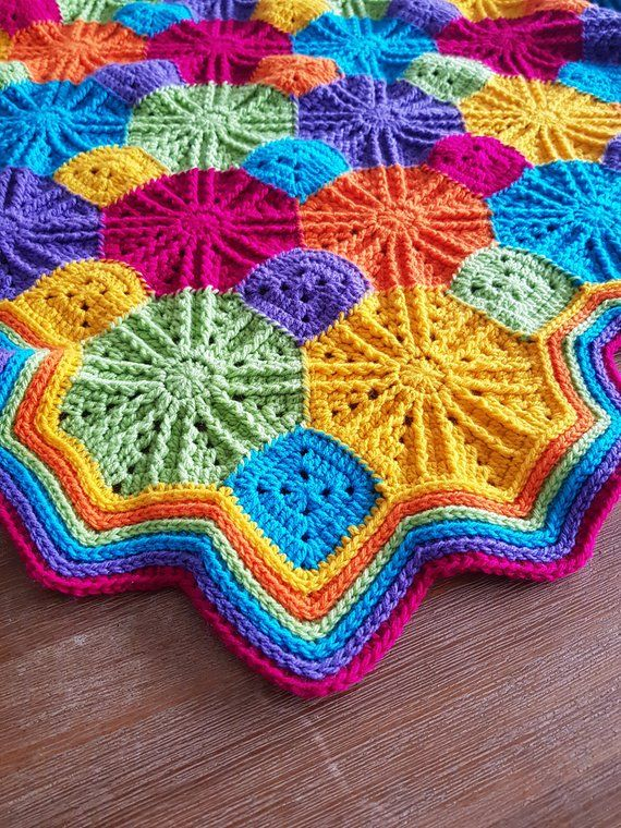 Octagon Fireworks Crochet Blanket Pattern Etsy Australia Crochet  - Octagon Crochet Blanket Pattern