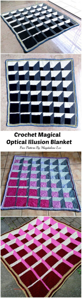 Optical Illusion Crochet Blanket Pattern - Optical Illusion Crochet Blanket Free Pattern
