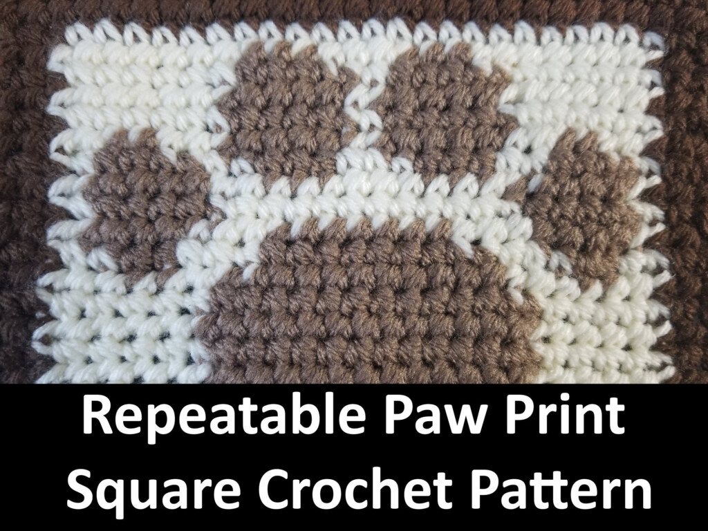 Paw Print Crochet Pattern Square Blanket Easy Crochet Norway  - Crochet Pattern For Square Blanket