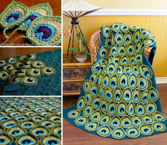 Peacock Crochet Blanket Pattern Free Video Tutorial - Peacock Feather Crochet Blanket Pattern