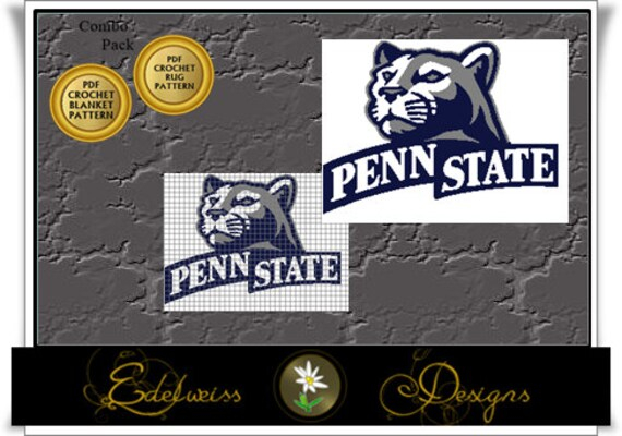 Penn State Blanket Rug Crochet Graph By DesignsByEdelweiss - Penn State Crochet Blanket Pattern