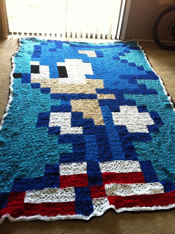 Pin By Cathy Robles On Home Decor Pixel Crochet Blanket Pixel  - Sonic Crochet Blanket Pattern
