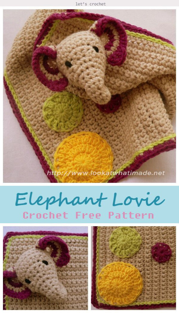Pin On Free Crochet Patterns - Elephant Lovey Blanket Crochet Pattern